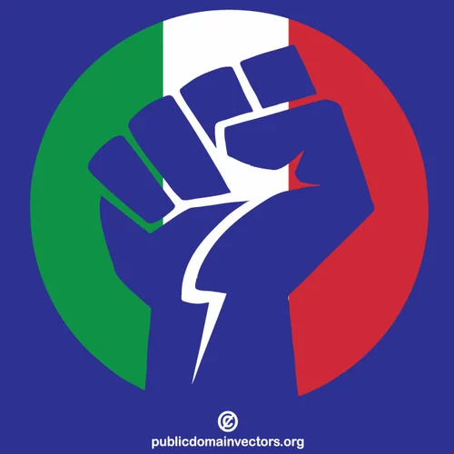 Italian flag clenched fist
