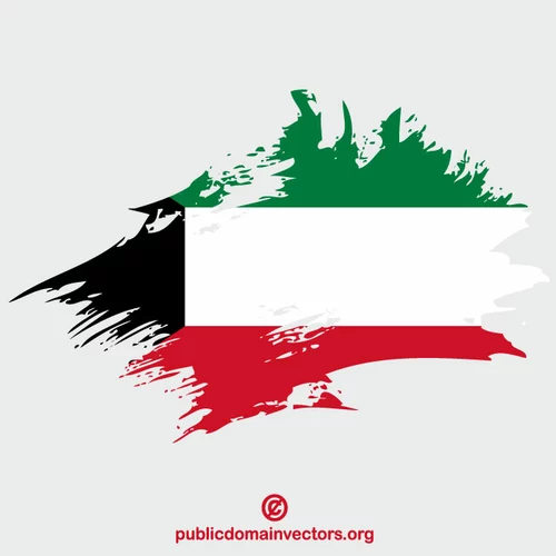 Kuwait flag brushstroke