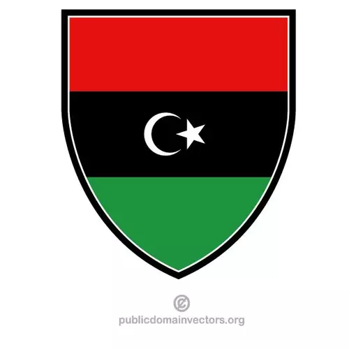 Libyan flag in a shield shape