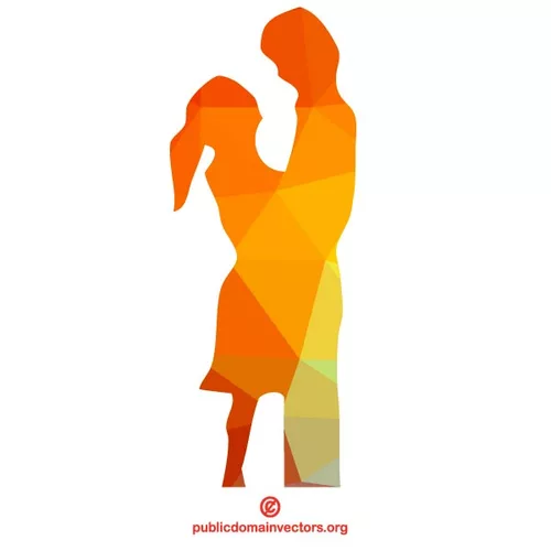 Couple in love vector silhouette