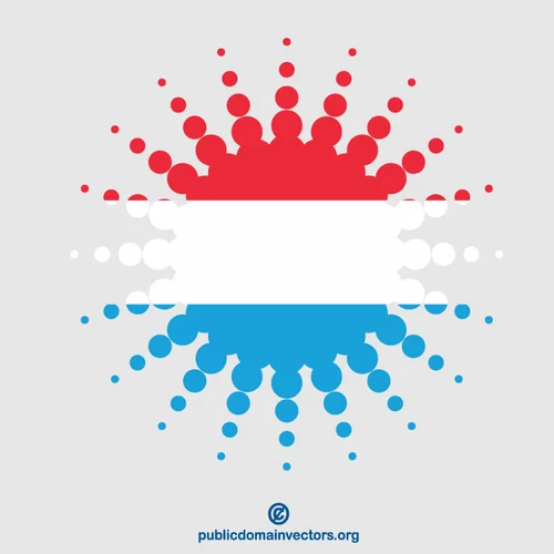 Luxembourg flag halftone object