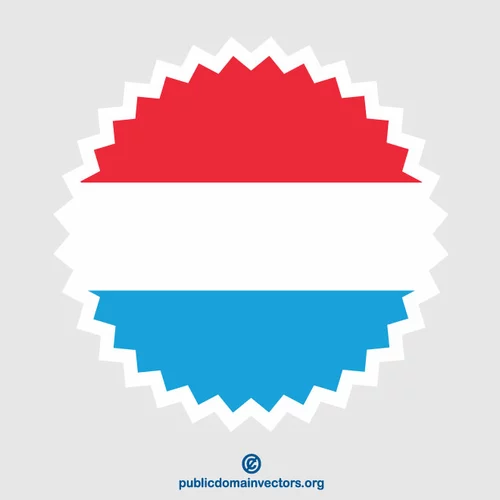 Luxembourg flag round sticker