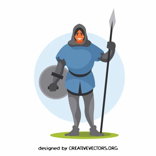 Medieval knight vector clip art