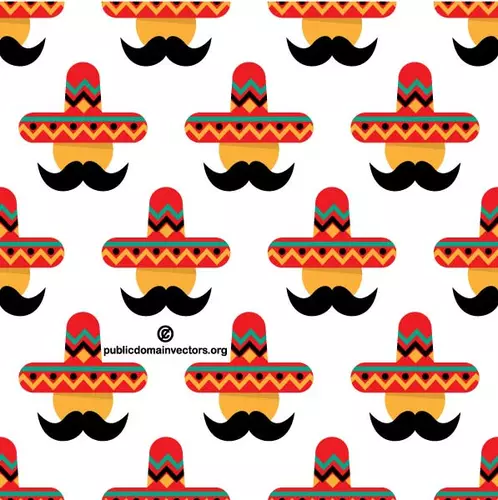 Seamless pattern vector with Mexican elements