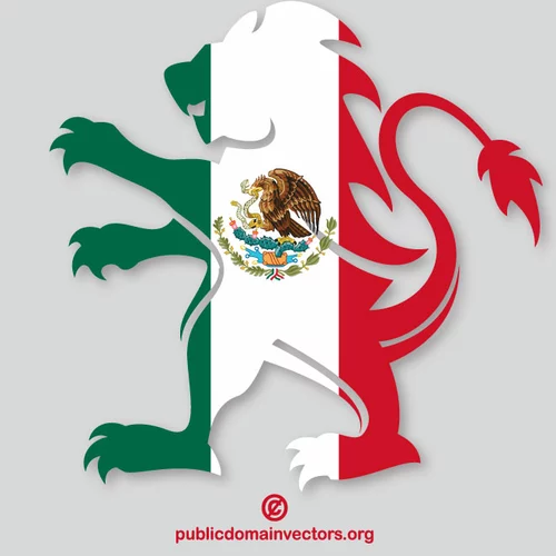 Mexican flag heraldic lion