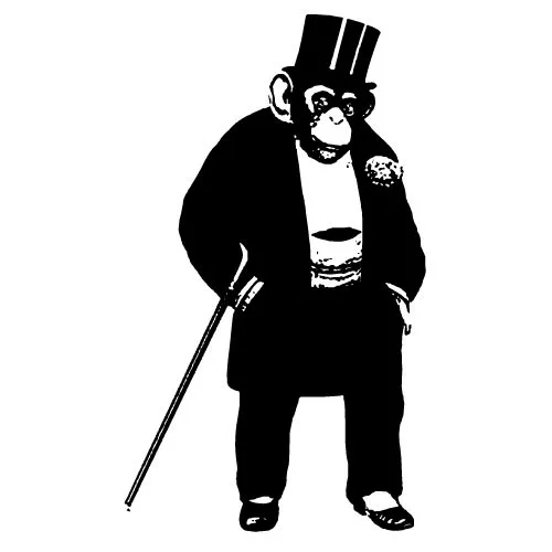 Monkey wearing suit vector image