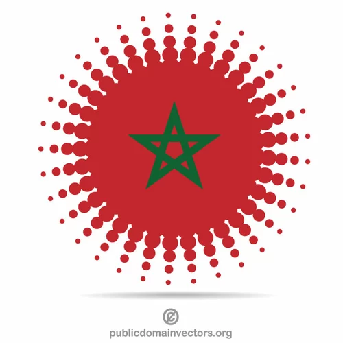 Morocco flag halftone shape