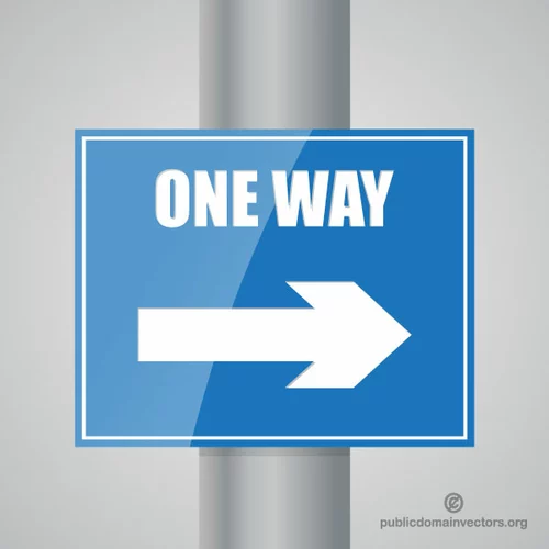 One way road sign