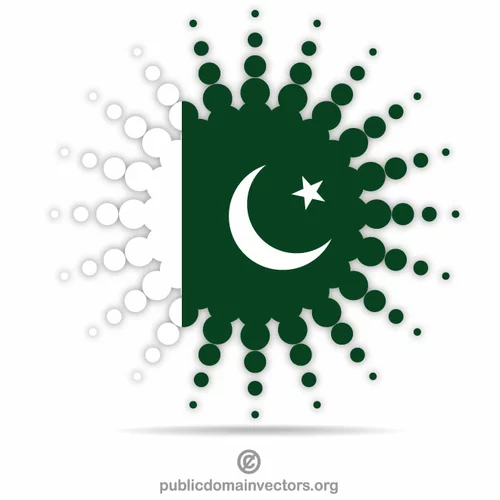 Pakistani flag halftone design element