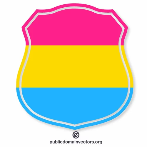 Pansexual flag shield silhouette