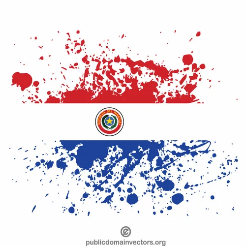 Paraguay flag ink spatter