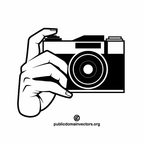 Photo camera monochrome clip art