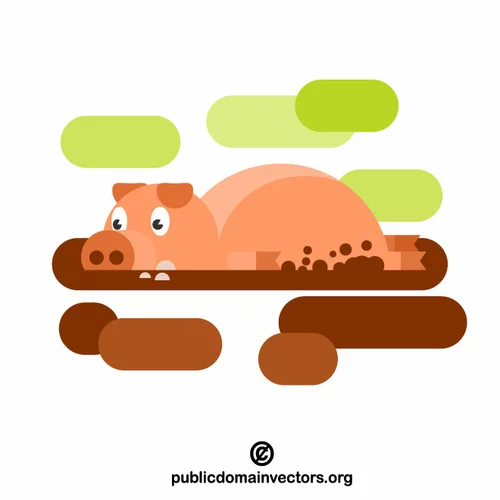 Pig in the mud