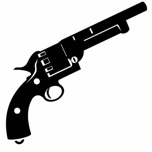 Revolver silhouette art