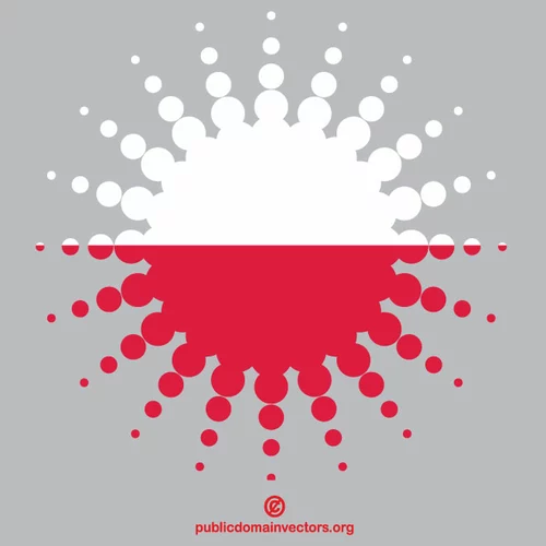 Polish flag halftone shape