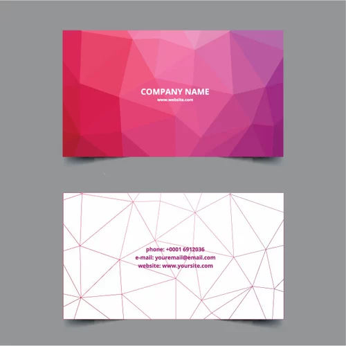 Polygonal background business card template