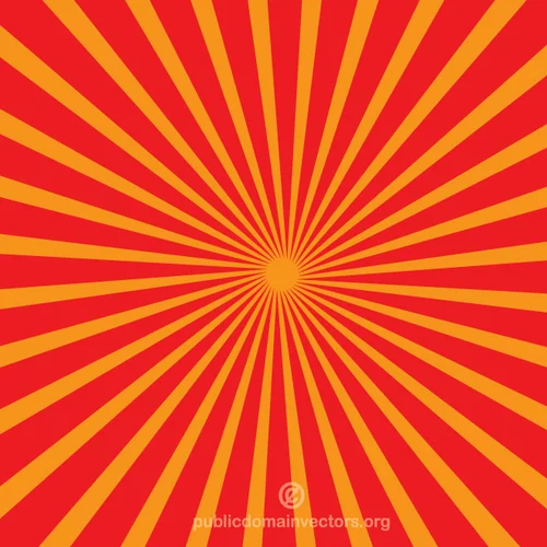 Radial sun rays red and orange