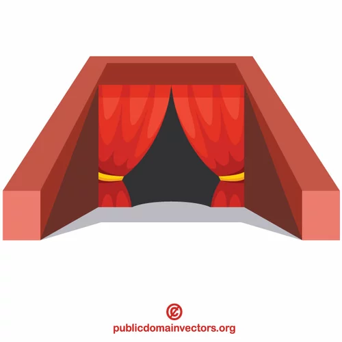 Red curtain in circus