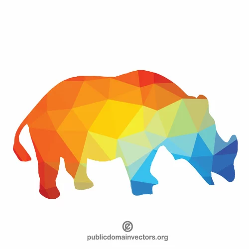 Rhinoceros colored silhouette