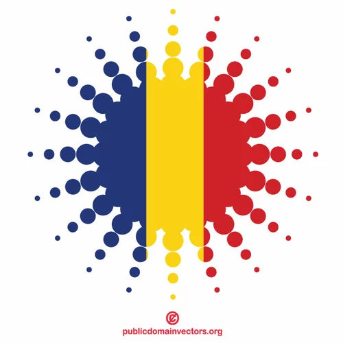 Romanian flag halftone sticker