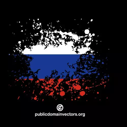 Flag of Russia inside ink spatter