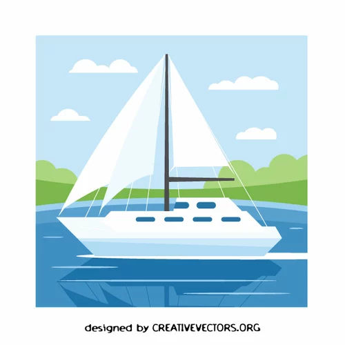 White sailing yacht