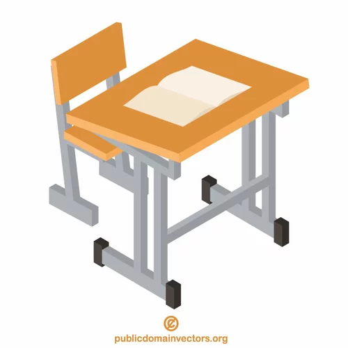 School desk and chair