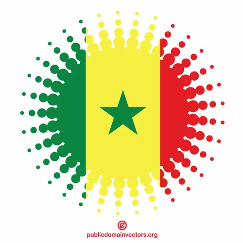 Flag of Senegal in halftone shape