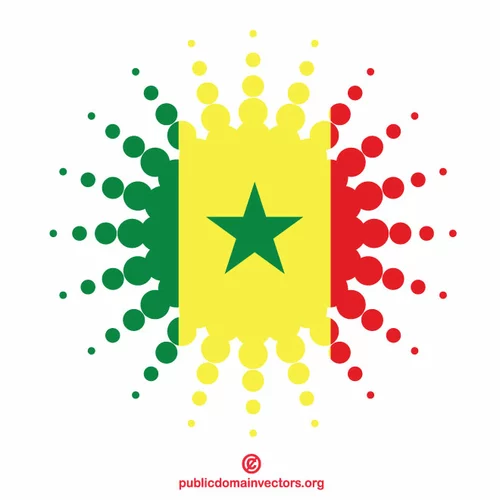 Halftone shape Senegal flag