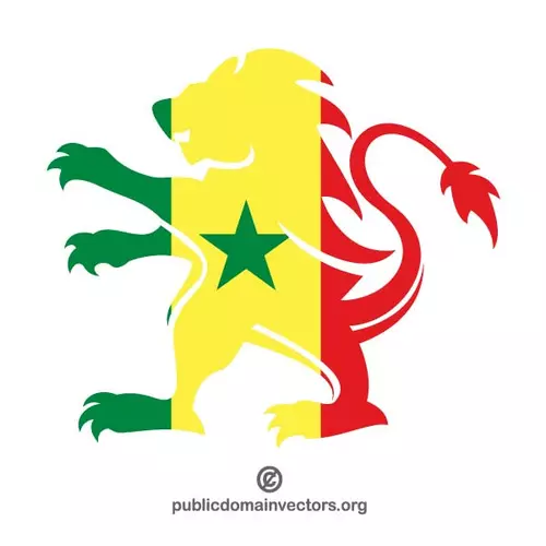 Senegal flag inside lion shape