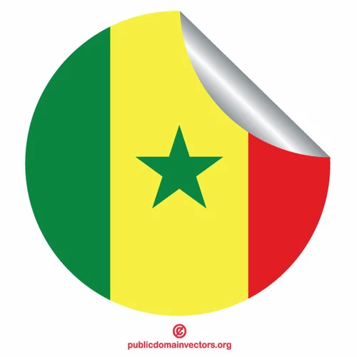 Senegal flag peeling sticker