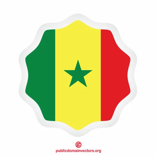 Senegal flag label