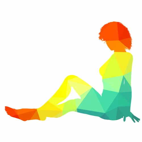 Woman color silhouette