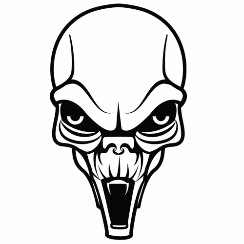 Alien skull silhouette