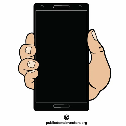 Black smartphone in a hand