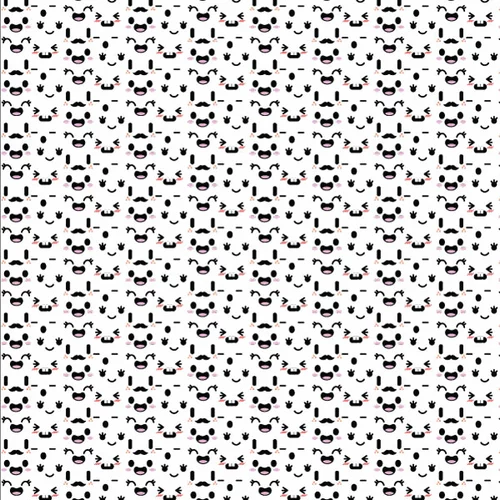 Seamless pattern smiling faces