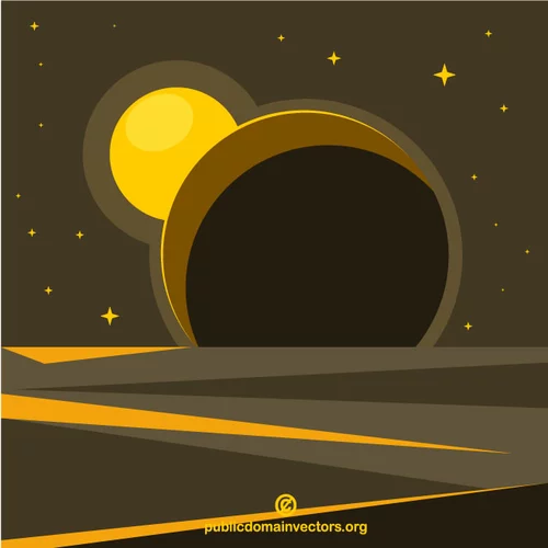 Solar eclipse vector clip art