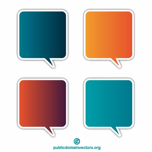 Speech bubble in various colors