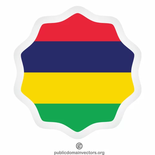 Mauritius flag round label