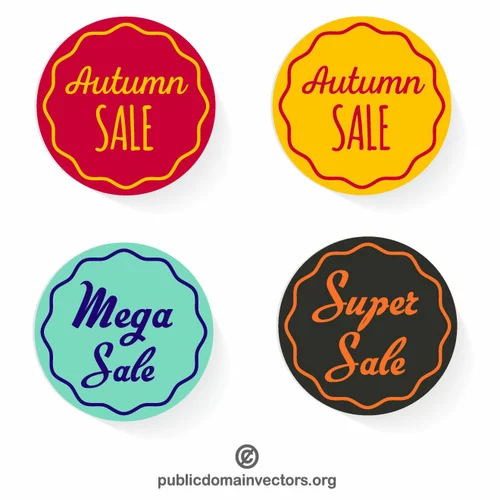 Autumn sale stickers vector