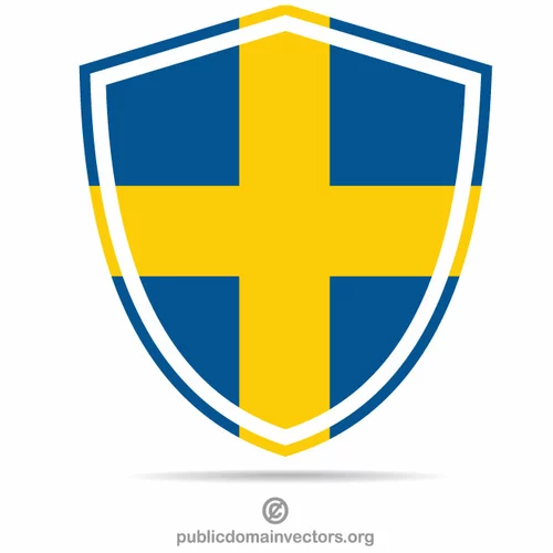 Shield with Swedish flag