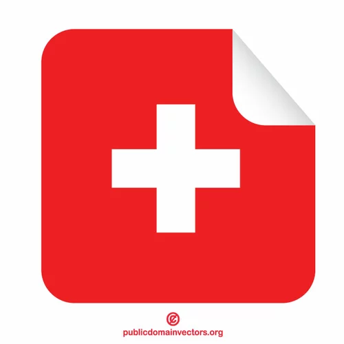 Swiss flag square sticker