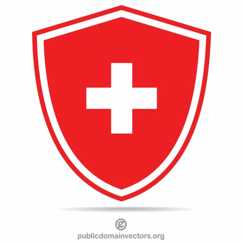 Shield with Swiss flag