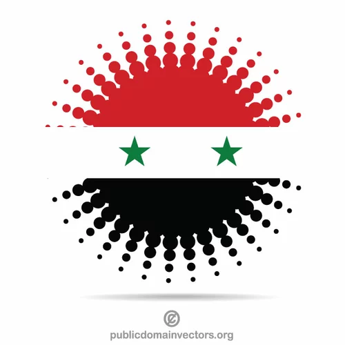 Syrian flag halftone effect