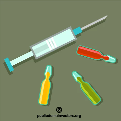 Syringe and vials