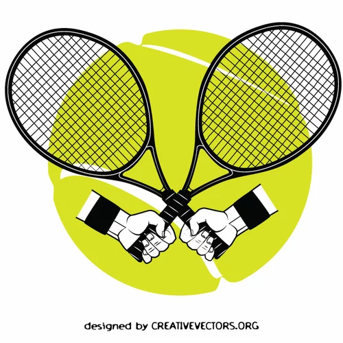 Tennis rackets logo concept