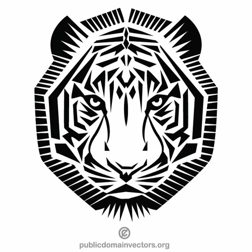 Tiger monochrome vector graphics