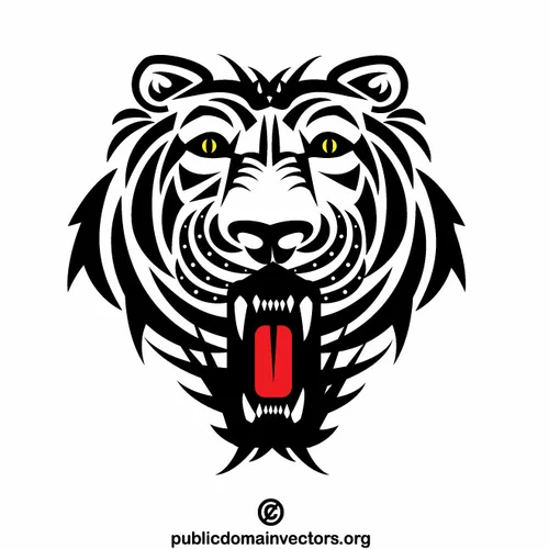 Tiger vector monochrome art