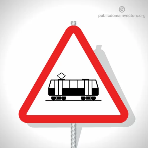 Tram warning sign