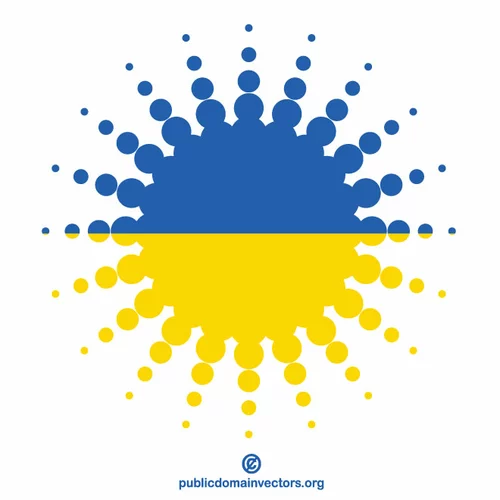 Ukraine flag halftone shape